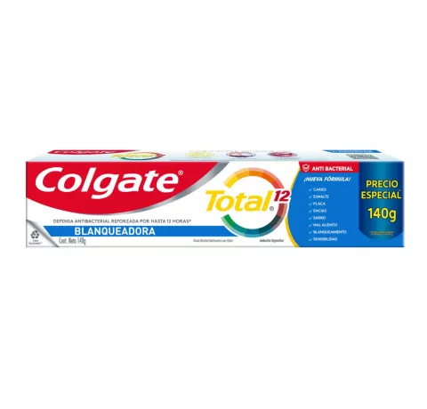 COLGATE TOTAL 12 BLANQUEADOR 140GR DEN