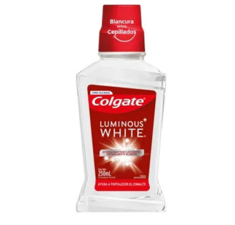 COLGATE ENJ BUC LUMINOUS WHITE X 250ML                      