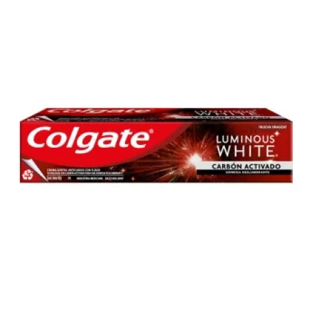 COLGATE LUMIN WHI CARBON ACT 90G CRE DEN