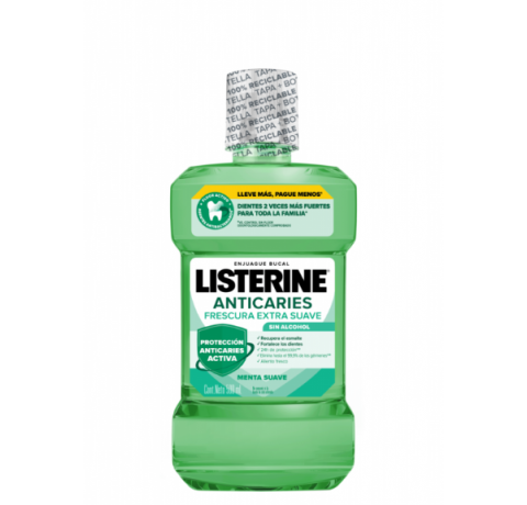 LISTERINE ANTICARIES FRE SUA ENJ BUC S/ALC X500ML           