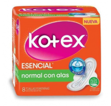 KOTEX ESENCIAL NORMAL C/ALAS X8 TOA HIG